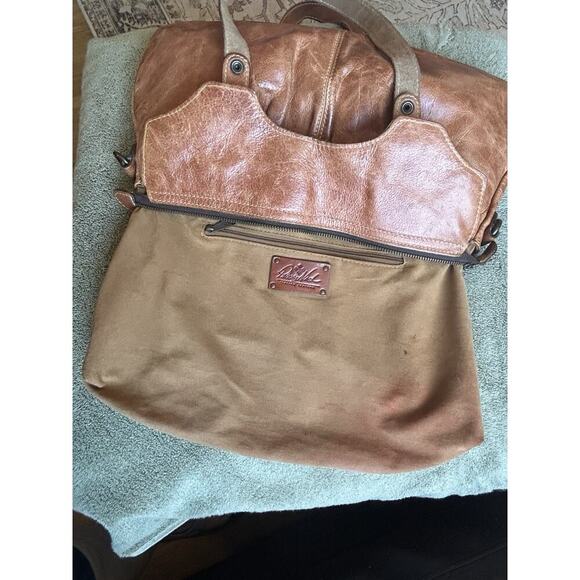 PATRICIA NASH Napoli Shoulder Bag Pleated Tan Leather Purse Hand Bag Preloved - Picture 9 of 16